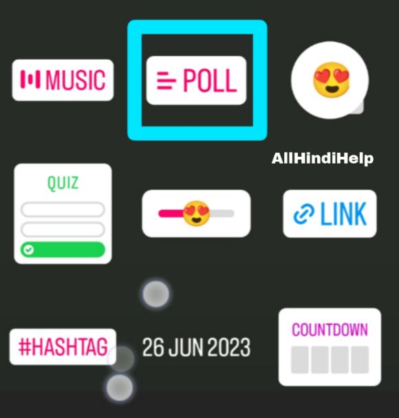 tap on poll option instagram story